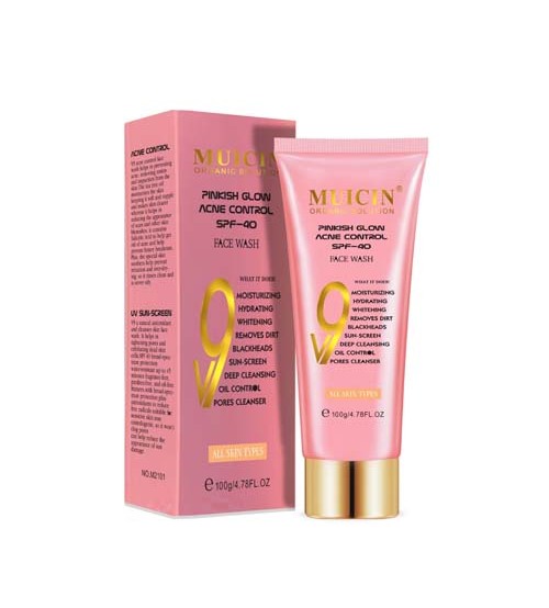 Muicin V9 Pinkish Glow Acne Control SPF-40 Face Wash 100g
